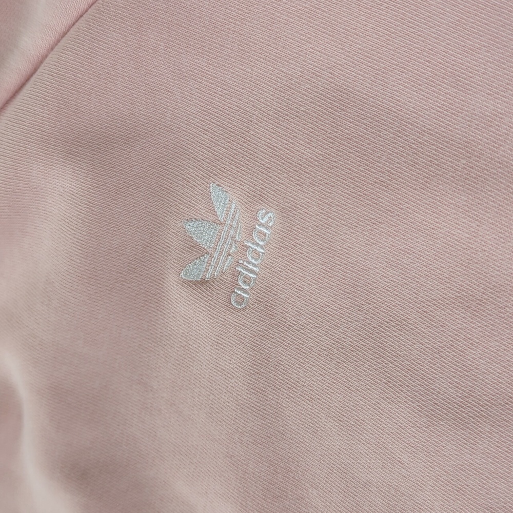 ADIDAS I Pink Turtle Neck LOVE-SET Sweatshirt w/ Embroidered Flowers & Quote, XS - Picture 8 of 15